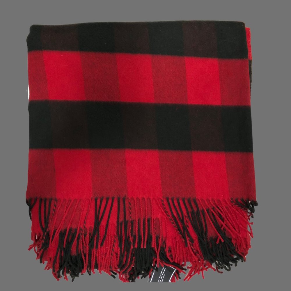 Fraas Red and Black Buffalo Check Plaid Blanket/Throw
